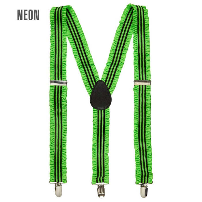 Neon Green Ruffle Braces