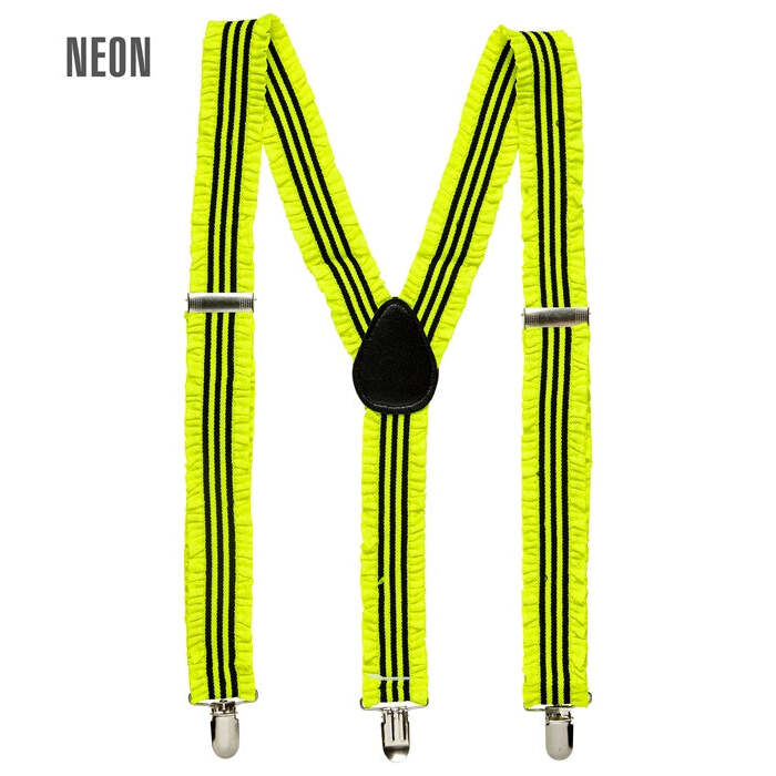 Neon Yellow Ruffle Braces