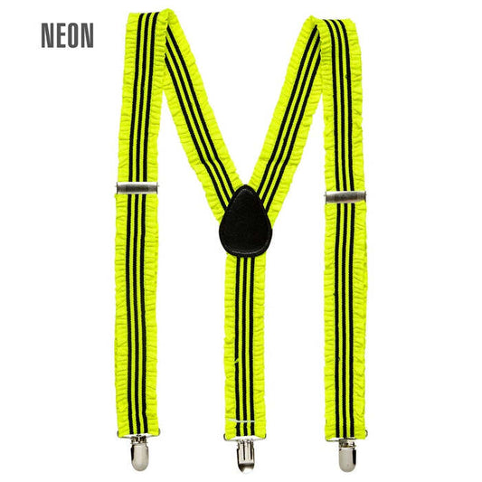 Neon Yellow Ruffle Braces