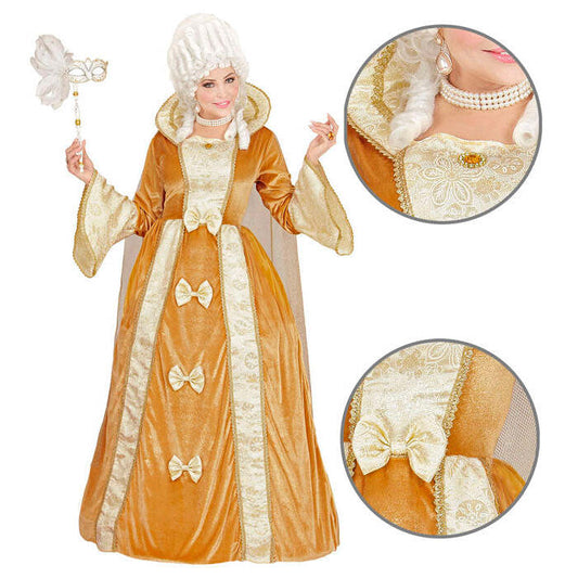 Venetian Noblewoman  Dress With Crinoline Underskirt, Cape 