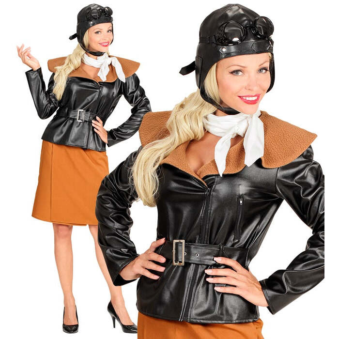 Retro Aviator Girl  Jacket, Skirt, Scarf, Hat 