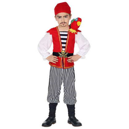 Pirate  Shirt With Vest & Belt, Pants, Parrot, Bandana 