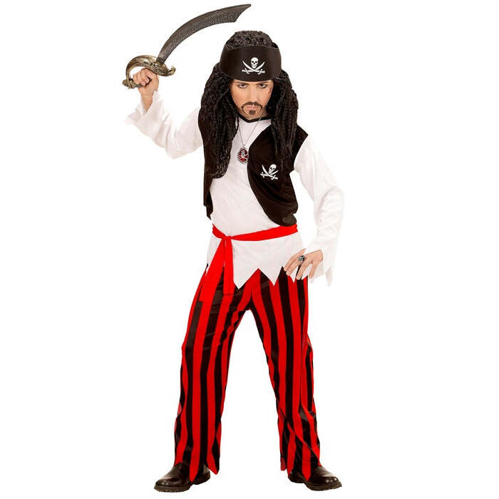 Pirate  Shirt With Vest, Pants, Belt, Headband 