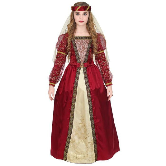 Medieval Princess  Dress With Crinoline Underskirt, Headpiece With Veil 