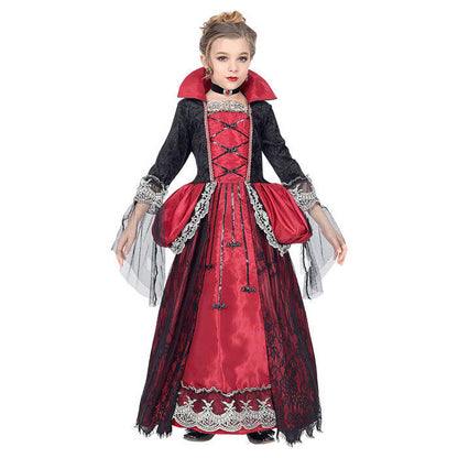 Vampiress  Dress With Crinoline Underskirt, Choker With Gem 