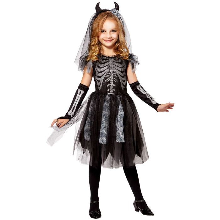 Skeledev Bride  Dress, Fingerless Gloves, Bridal Veil With Horns 