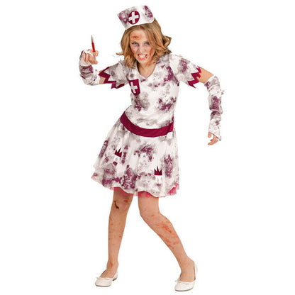 Zombie Nurse  Dress, Fingerless Gloves, Headpiece 
