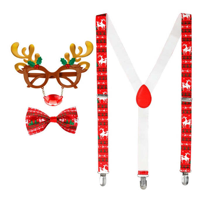 Reindeer  Glasses, Braces, Bow Tie 