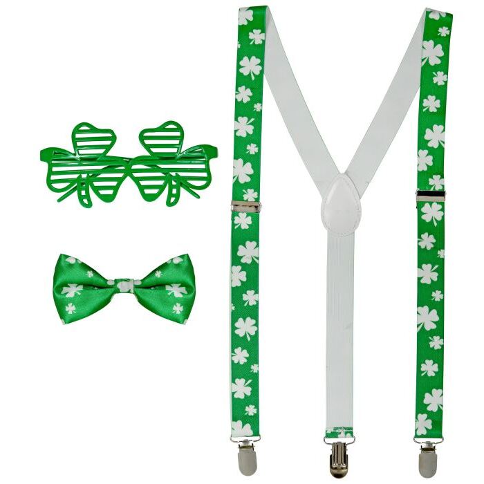 St. Patrick'S Day  Glasses, Braces, Bow Tie 
