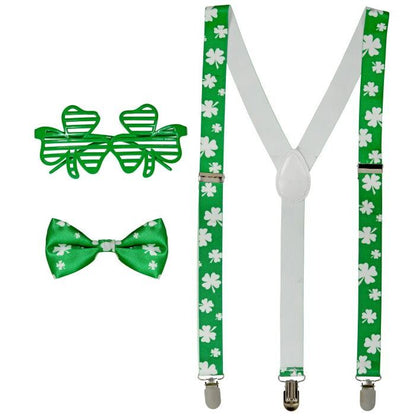 St. Patrick'S Day  Glasses, Braces, Bow Tie 