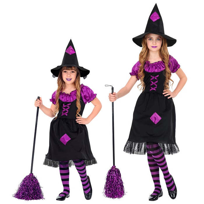 Witch  Dress With Crinoline Underskirt, Hat 