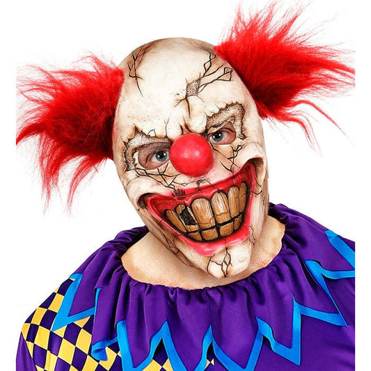 Killer Clown Half Face Mask With Hair