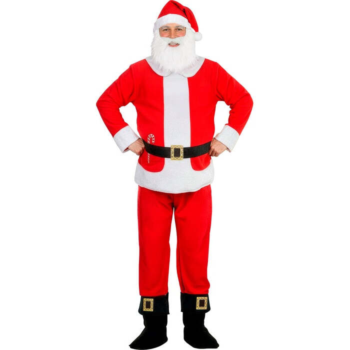 Santa Claus  Jacket With Stuffed Belly, Pants With Boot Covers, Hat With Beard 