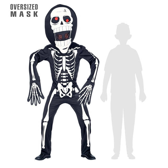 Skeleton  Overalls, Oversized Mask 