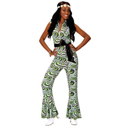 The 70S Groovy Style - Waves  Jumpsuit 