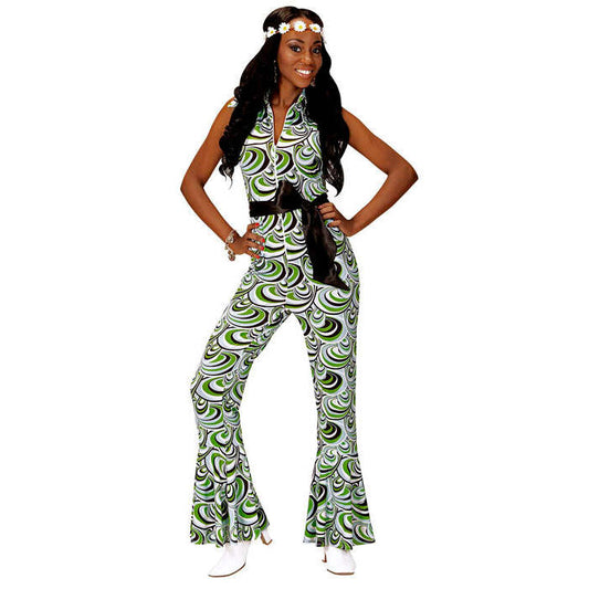 The 70S Groovy Style - Waves  Jumpsuit 