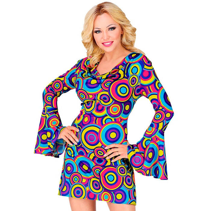 The 70S Groovy Style - Blue Bubbles  Dress 