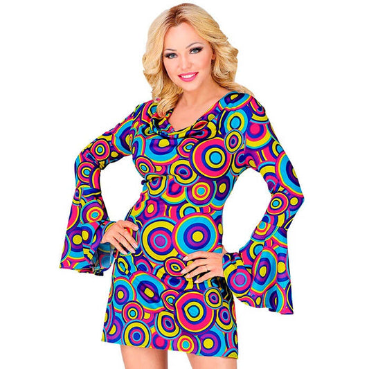 The 70S Groovy Style - Blue Bubbles  Dress 