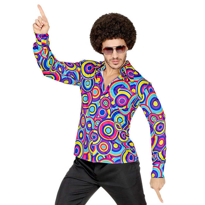 The 70S Groovy Style - Blue Bubbles  Shirt  