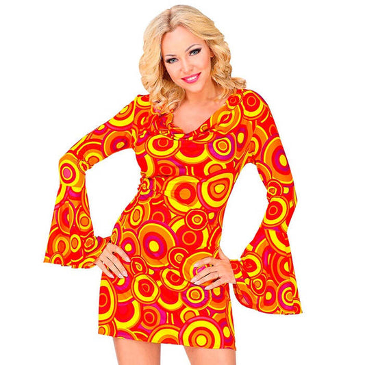 The 70S Groovy Style - Orange Bubbles  Dress 