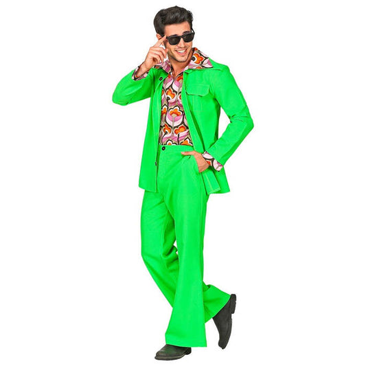 The 70S Disco Style - Hot Green  Jacket With Shirt, Pants 
