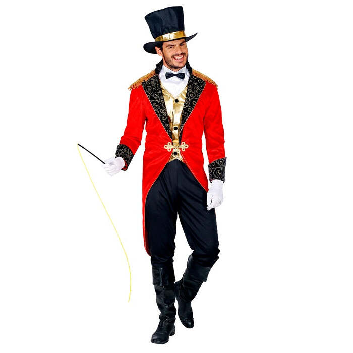 Ringmaster  Tailcoat With Vest, Shirt Front With Collar And Bow Tie, Pants, Top Hat, Gloves, Whip 
