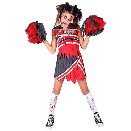 Zombie Cheerleader  Top, Skirt, Pom Poms 