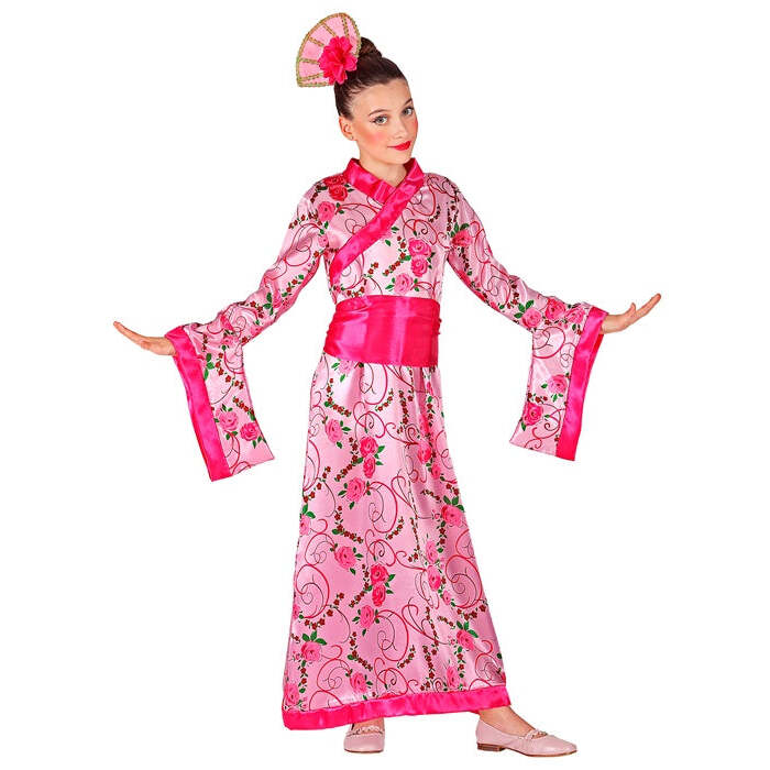 Asian Princess  Kimono With Belt, Headpiece 