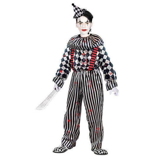 Vintage Clown  Jumpsuit With Ruff And Braces, Headpiece 