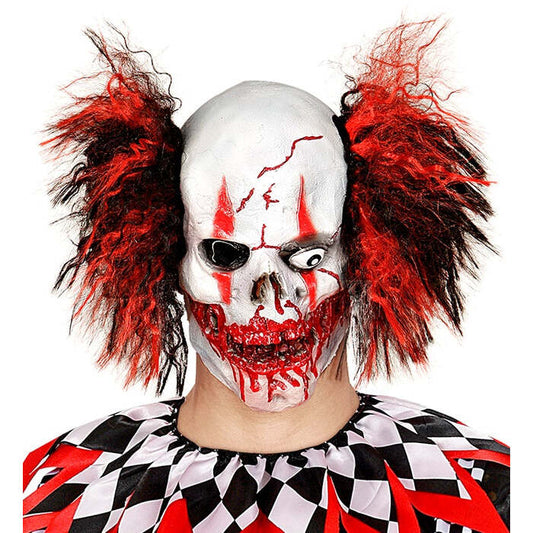 Bloody Clown Skull Mask With Hair