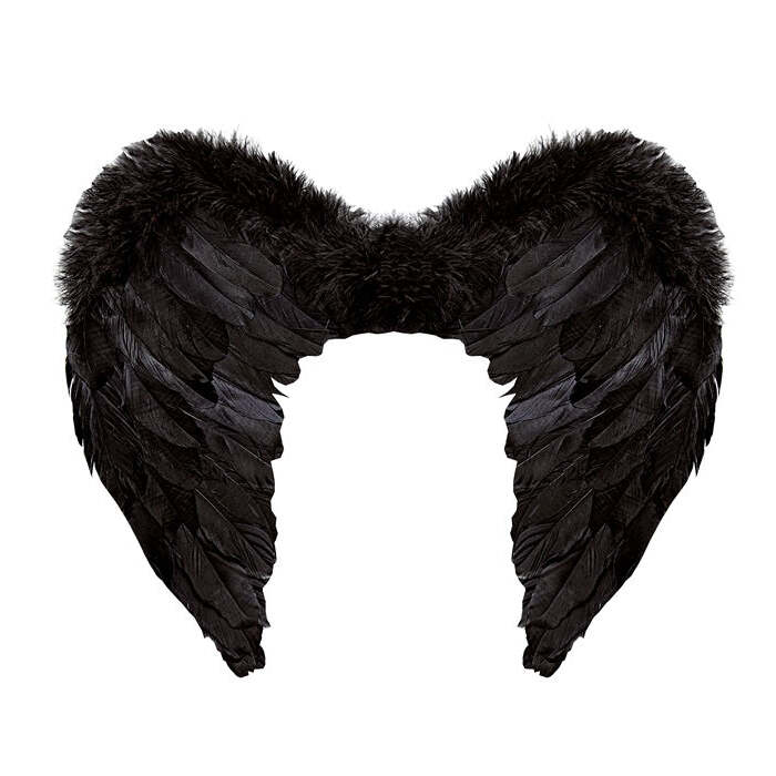 Black Feathered Wings 50X40 Cm
