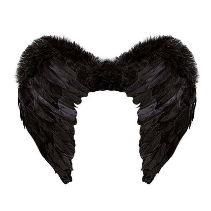 Black Feathered Wings 50X40 Cm