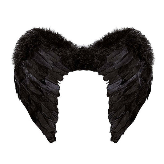 Black Feathered Wings 50X40 Cm