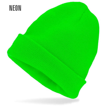 Hat Beanie  Neon Green Wool Look 