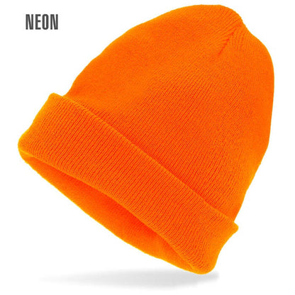 Hat Beanie  Neon Orange Wool Look