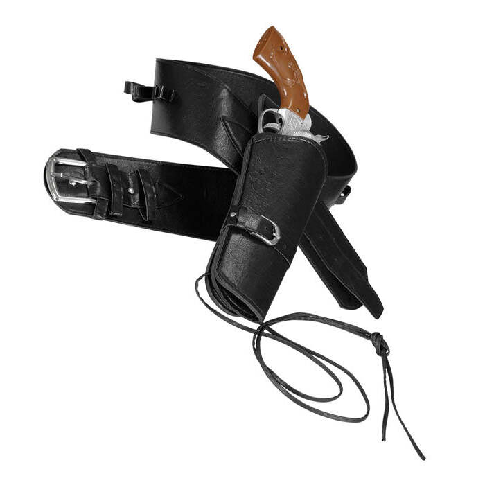 Leatherlook Black Authentic Western Holster And Belt