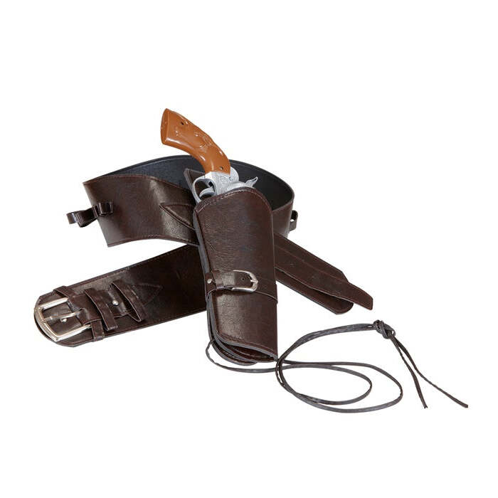 Leatherlook Brown Authentic Western Holster And Belt