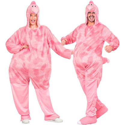 Funny Flamingo  Hooded Jumpsuit With Mask 