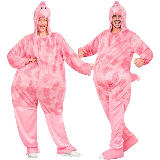 Funny Flamingo  Hooded Jumpsuit With Mask 