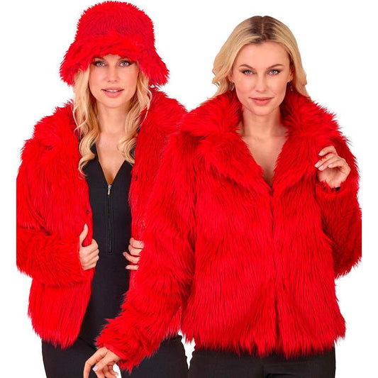 Red Plush Woman Jacket