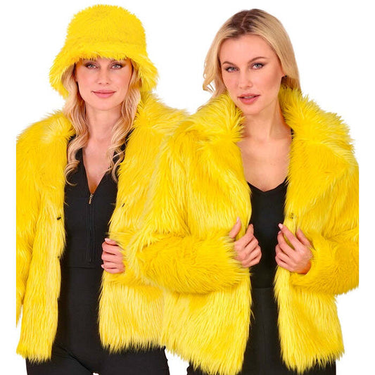 Yellow Plush Woman Jacket