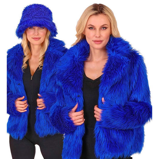 Blue Plush Woman Jacket