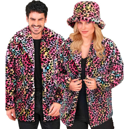 Multicolor Animalier Leopard Plush Jacket