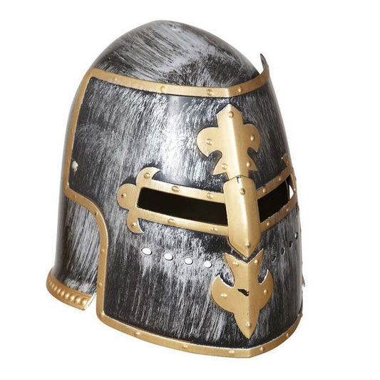 Medieval Knight Helmet With Visor Hard Plastic - Adult Size