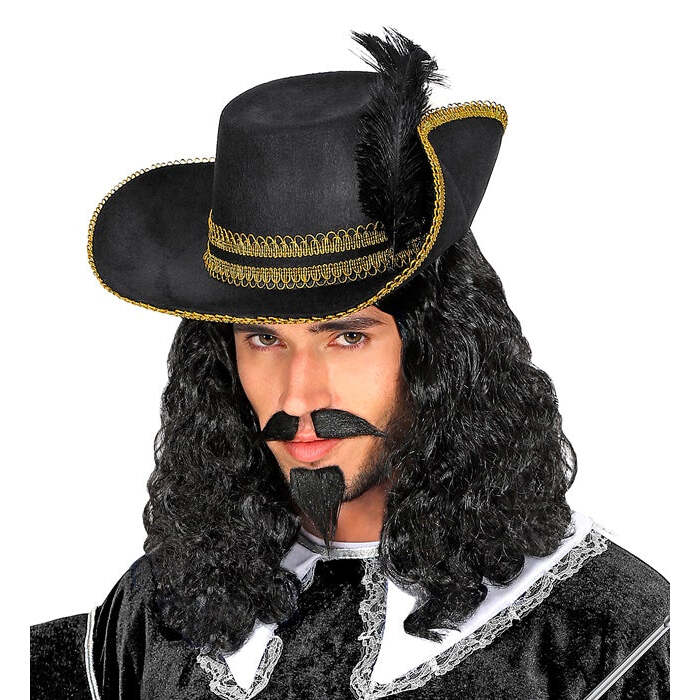 Musketeer Wig, Moustache And Goatee In Box