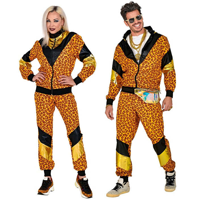 80'S Leopard Shell Suit  Jacket, Pants 