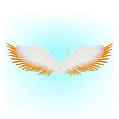White & Gold Feathered Wings 100X25 Cm