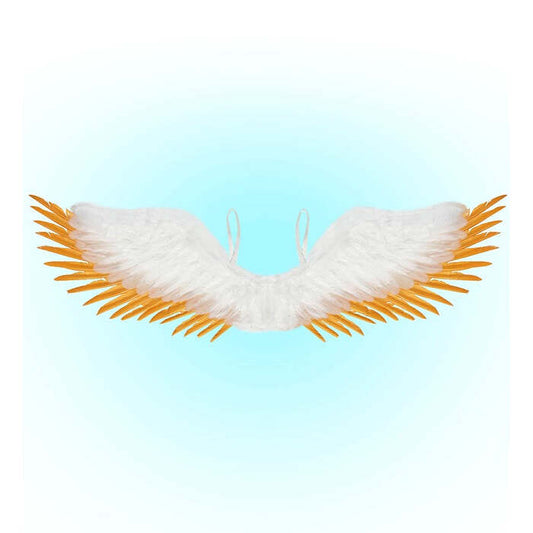 White & Gold Feathered Wings 100X25 Cm