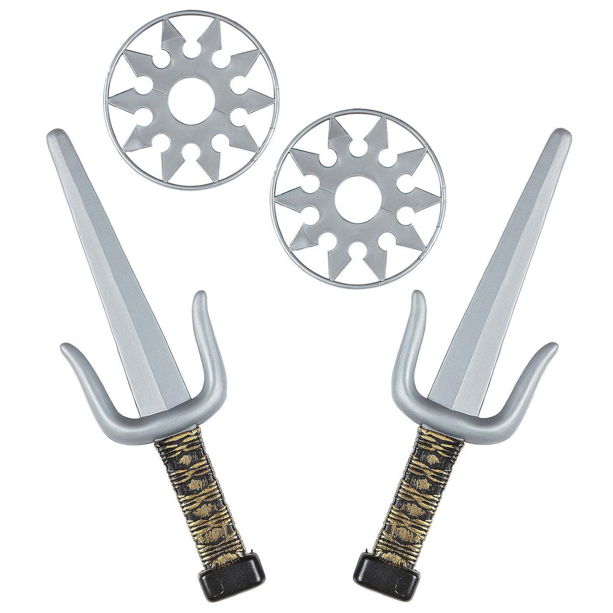 Ninja Weapons Set  Pair Of Sai &2 Shuriken 