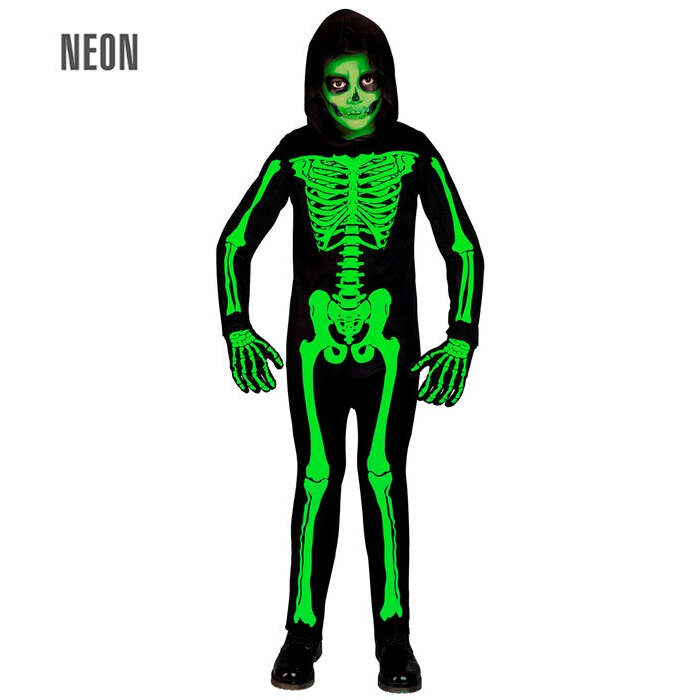 Green Skeleton  Hooded Jumpsuit 